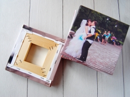 A photo on a small canvas