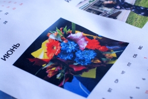 Photographs on satin fabric