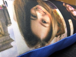 Photo print on gabardine pillow