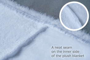 A large photo plaid is sewn from three sheets with this neat stitch