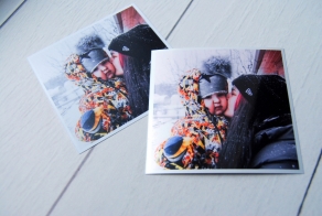 Square photos with white frame