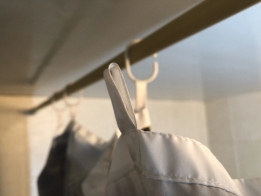 Hooks allow you to hang the bath curtain on any stick