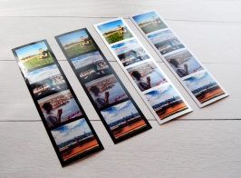 Black and white photostrips on matte and metallic photo paper