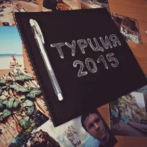 hand made photo album about travel and vacation
