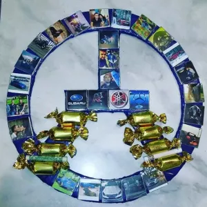 A birthday gift to a beloved friend - chocolate with a photo