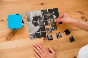 a puzzle of 28 chocolates