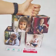 Custom fabric photo cube