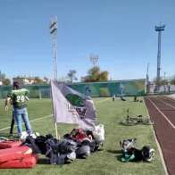 Flag with team logo