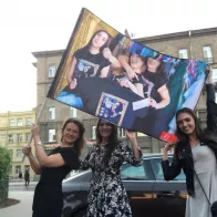 Photo of girls with a flag