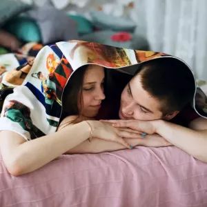 A blanket with photos to order