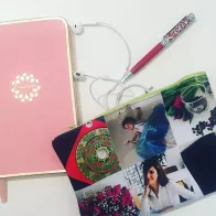 purse and cosmetic bag with your photos