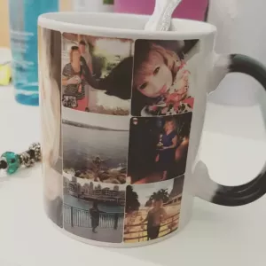 Photo collage on a mug