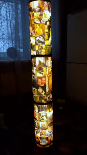 Lamp with family photos