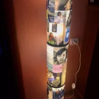 Fabric lampshade for floor lamp
