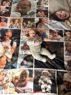 Double fleece blanket with photos
