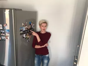 heart from photos with magnets on the fridge