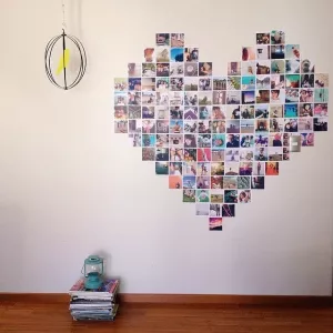 How to make a heart out of photos on the wall