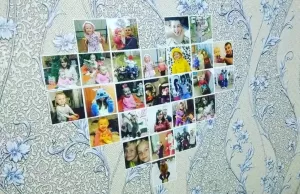 How to hang a photo on the wall in the shape of a heart