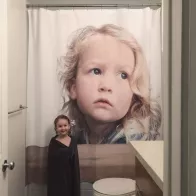 Custom-made bathroom curtains