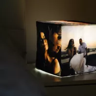 Night light with a photo in the form of a cube