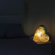 heart-shaped photo on a night light