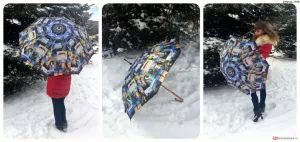 cool original umbrella cane with photos